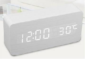 LED Wooden Clock, 150x70x45mm Rectangular (SGD28.00)