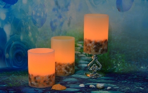 Handmade Seashell Embedded LED Candle (LPG-LCL-090)