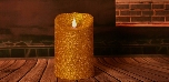 Gloden Glitter Powder Design Flameless Led Candle